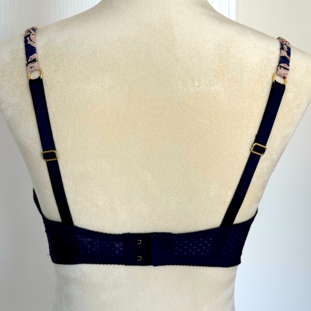 Stella McCartney Balconette Bra in Navy and Pink - Picture 5 of 9